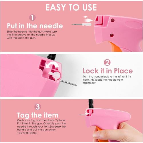 Stitch Gun for Clothes - Handheld Stitch Gun Quick Clothing Fixer - Tagging Gun - Includes 6 Needle, 1000 Black Fasteners & 1000 White Fasteners
