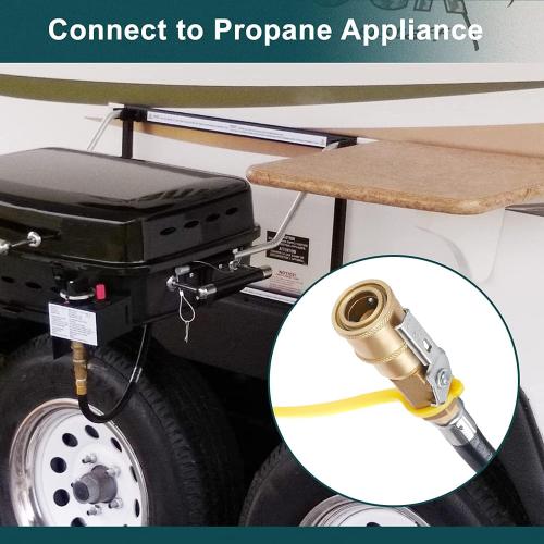 GASPRO 20ft RV Propane Quick Connect Hose - Low Pressure Extension Hose with 1/4 Disconnect Fittings - Ideal for Gas Grills, Griddles, Stoves, Fire Pits