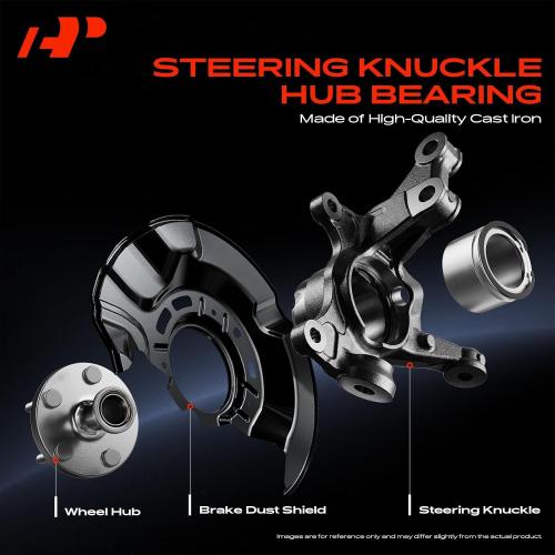 A-Premium Front Left Steering Knuckle & Wheel Bearing Hub Assembly Compatible with Honda Accord 2013 2014 2015 2016 2017, 3.5L, Driver Side, Replaces 51215T2AK01, 45255T2AA00