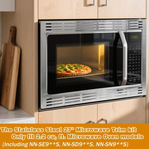 NN-TK922SS 27-inch Trim Kit for 2.2 cu ft Microwave Ovens Compatible with Panasonic, 27 inch, Stainless Steel