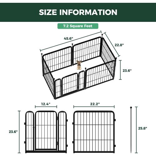 FXW Rollick Unleashed Dog Playpen for Indoor, Yard, RV Camping, 24 inch 6 Panels for Small and Puppy Dogs│Patented‼️used all hardware may not be available ‼️