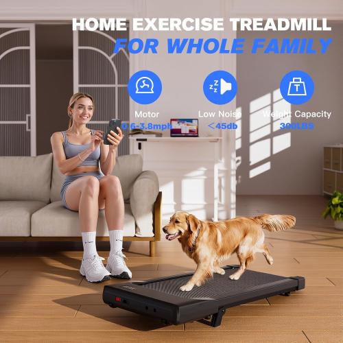 Walking Pad,6% Walking Pad with Incline,No-Assembly Walking pad Treadmill with APP and Remote Control,LED Display,2.5 HP Quiet Under Desk Treadmills,300 lbs Capacity