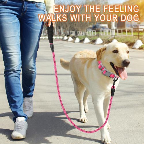 BARKBAY Dog Leashes for Large Dogs Heavy Duty Dog Leash 2 Pack 5 FT with Comfortable Padded Handle Highly Reflective Threads for Medium Large Dogs Walking Training Running (5FT-1/2,Pink Black)