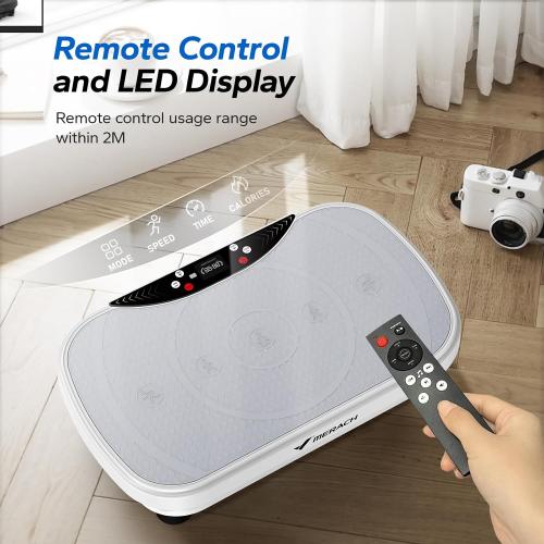 MERACH Vibration Plate Exercise Machine, Vibration Plate for Lymphatic Drainage Weight Loss, Vibrating Plate Exercise Machine with Bluetooth and LED Display, Workout Equipment for Women Men Home