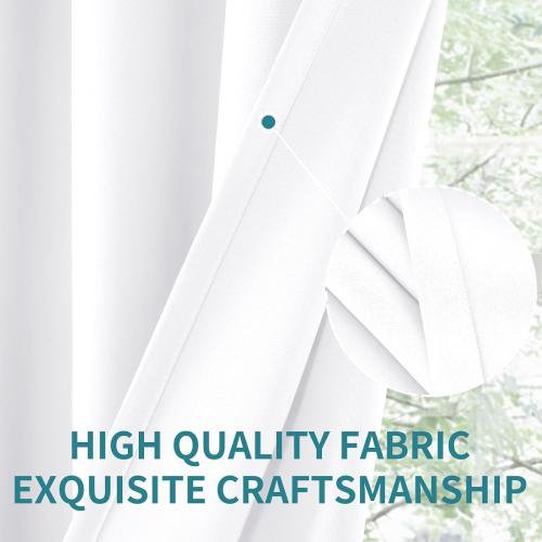 BGment Short White Curtains 36 Inches Length - Rod Pocket 42 Inch Width Privacy Window Treatments Drapes for Kitchen Cafe Bathroom, 2 Panels, 42 x 36 Inch