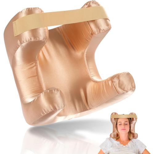 Memory Foam Face Beauty Pillow for Side Sleeper Anti-Wrinkle | Soft Pillowcase, Neck & Face Support, Reduces Pressure, Sleeping Face Down, Gold