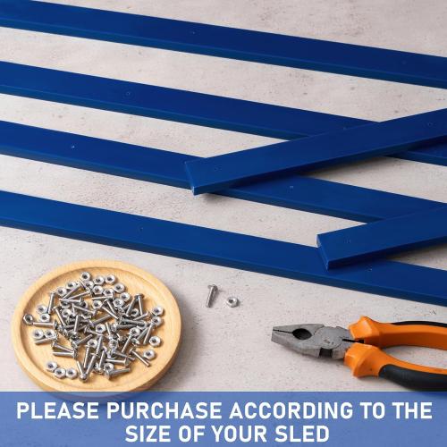 Blulu 6 PC Snow Sled Runner Kit, Ice Fishing Sled with 48 Set Screws & Nuts for Extends The Life, Wear Bar Kit for Winter Sports Outdoor Reduce Friction and Drag