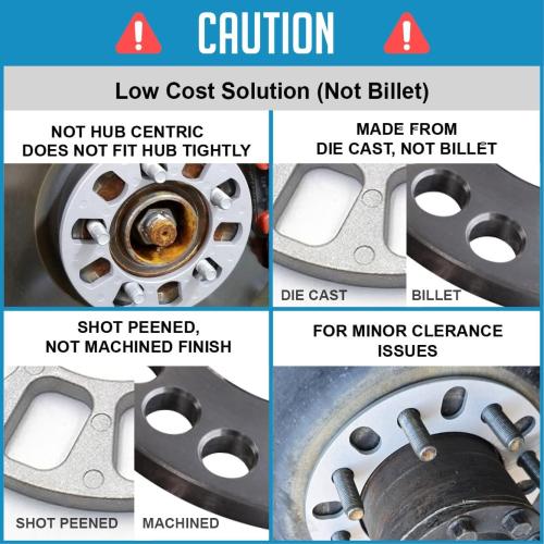Wheel Accessories Parts 4 Pcs Die Cast Wheel Spacers 12mm 1/2 Thick Fits Bolt Patterns 5x135mm 5x139.70mm 5x5.5 6x135mm 6x139.7mm 6x5.5 ｜ Chevy Silverado 1500 ｜ Ford F-150 ｜ RAM 1500