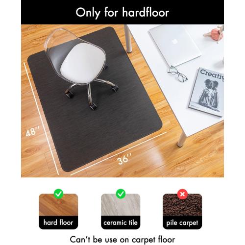 Baroyal Office Chair Mat for Hardwood Floor Under Desk Computer Rolling Chair Mat for Wood/Tile Floor Non-Slip Heavy Duty Desk Rug PVC Plastic Hard Floor Protector