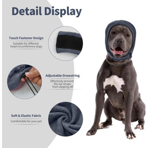 Nanaki Dog Calming Hoodie No Shake Ear Wraps for Dogs Ear Protection Ear Dog Cover Muffs Dog Head Warp Anxiety Relief Dog Hematoma Ear Wrap Head Cover The Grooming and Force Drying Dog Ear Protector