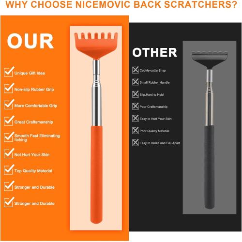 NICEMOVIC 6 Pack Back Scratcher, Easter Basket Stuffers for Adults Teens, Stocking Stuffers for Women Men Teens, White Elephant Gifts, Prizes for Adults, Birthday Gag Bulk Gift for Mom Dad Her Him