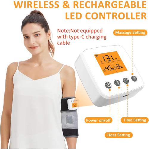 Cordless Elbow Heating Pad for Tennis Elbow Relief,Vibration Massage Heated Elbow Brace for Cubital Tunnel,Rechargeable Heating Pad for Elbow for Tendonitis,Arm Elbow Massager for Pain Relief