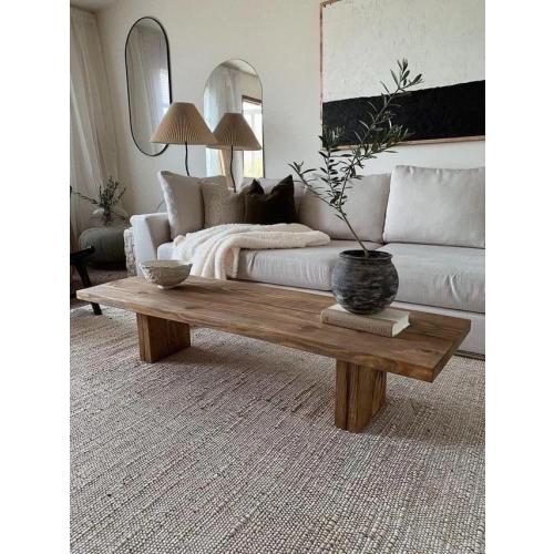 S & L Homes Jute Cotton Hand Woven Natural Farmhouse Area Rug for Living Room - Rustic Vintage Bohemian Décor - (8' x 10' Natural)
