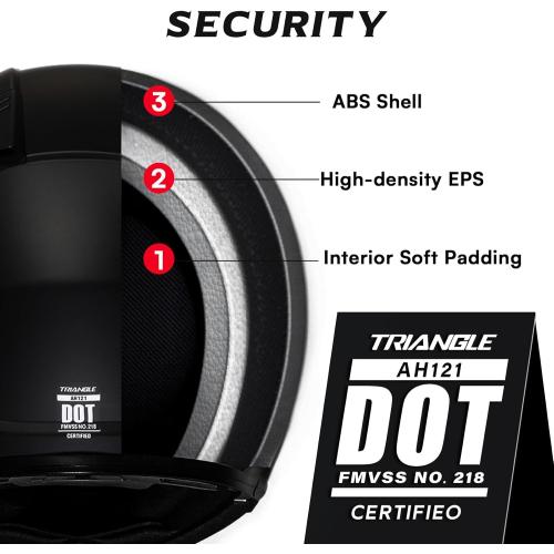 TRIANGLE Modular Motorcycle Helmets for Men Flip Up Full Face Helmet Dual Visor with Internal Sunshield DOT Approved