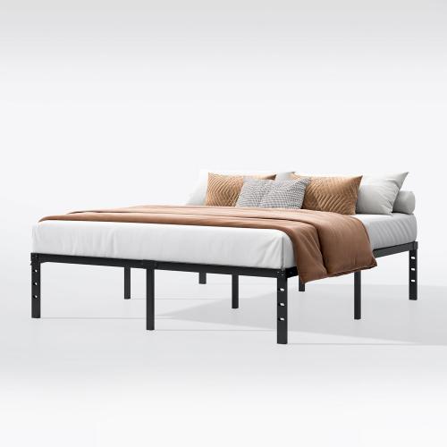 Hafenpo 14 Inch Queen Bed Frame - Sturdy Metal Platform Queen Size, No Box Spring Needed, Heavy Duty, Easy Assembly, Strong Bearing Capacity, Under Bed Storage, Black