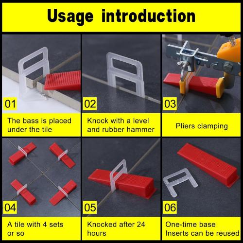 Tile Leveling System 1/8 Spacers Tile Leveler Clips DIY Tile Leveler Spacers 9000 Pcs and Tools Harden Rubber Mallet Hammer 16 oz for Professional Ceramic Tile and Stone Installation