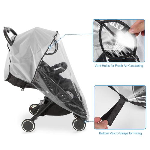 Clear Stroller Rain Cover, Universal Travel Weather Shield Breathable Baby Stroller Rain Cover for Windproof, Waterproof, Protect from Sun Dust Snow