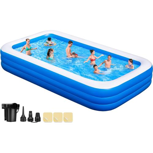Large Inflatable Pool for Adults - 150 X 74 X 22 Oversized Blow Up Swimming Pool with Pump, Thickened Family Pools for Backyard Outdoor