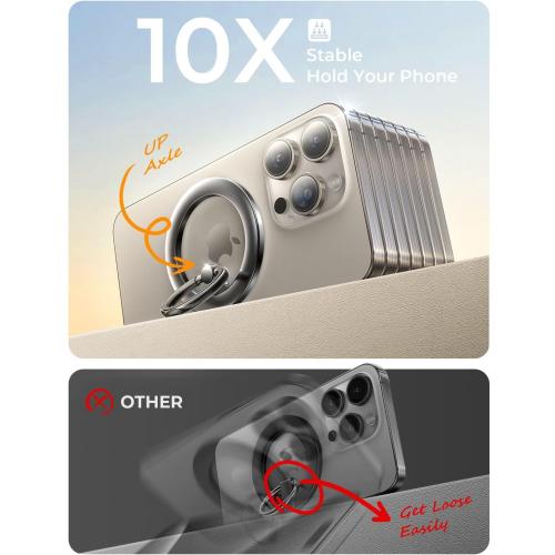 LISEN for MagSafe Phone Grip Holder 2025 Upgraded [360° Rotation & Strong Magnet] MagSafe Kickstand iPhone Magnetic Ring for Phone Case, Magnetic Phone Grip for iPhone 17 Pro Max Air 16/15/14/13/12