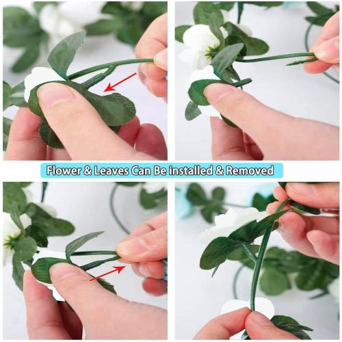 WEISPARK Fake Flowers - 4pcs 32.8 FT Artificial Rose Vine Flower Plants Hanging Rose Ivy for Home Hotel Office Wedding Party Garden Craft Art Décor