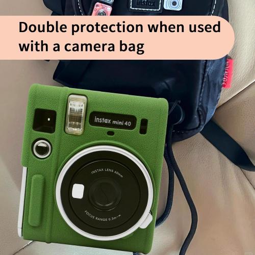 Easy Hood Protective Case for Fujifilm Instax Mini 40 Instant Camera, Soft Silicone Camera Case Cover Bag Lightweight Full Protector for Fujifilm Mini 40 – Green