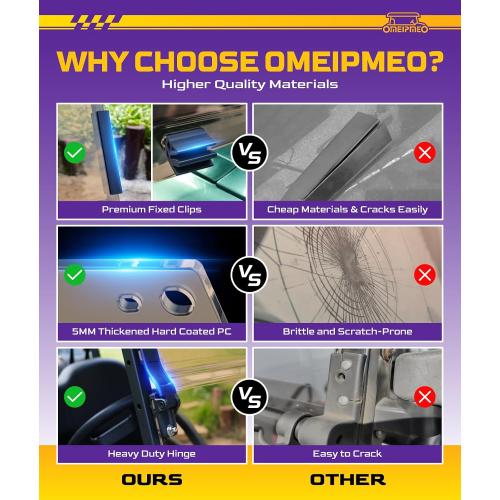 Upgrade Golf Cart Windshield for Yamaha G29/Drive 2007-2016 Gas/Electric Models, Foldable Golf Cart Windshield with Heavy Duty Hinges, Anti-UV&Impact Resistant, 5MM Thick PC Material