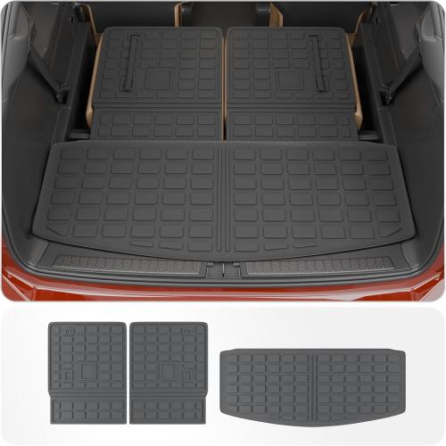 Cargo Mat Compatible with 2020-2025 2026 Ford Explorer Trunk Mat Cargo Liner Seat Back Cover Protector TPE All Weather Trunk Liners 2025 Explorer Accessories (Trunk Mat   Backrest Mats)