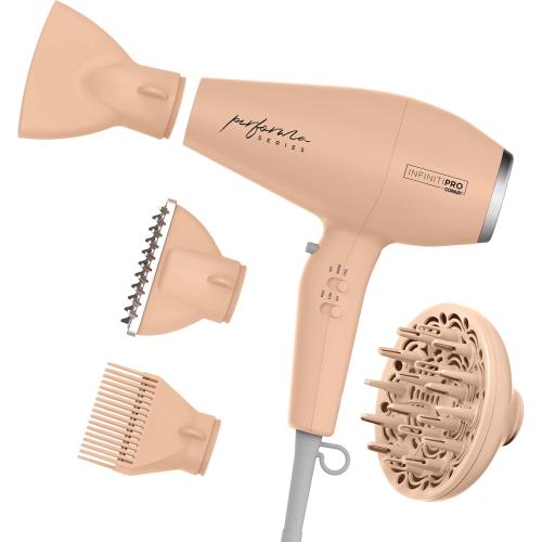 Conair Infiniti Pro Hair Dryer with Diffuser plus 3 Other Attachments | Performa Series Hair Dryer | Blow Dryer with Professional Performance Motor | Blush Pink