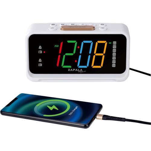 Alarm Clock Radio, 2 Alarms Jumbo LED Display Plug in Digital FM Clock Radio with USB Charging Port, Days Display, Adjustable Volume & Dimmer, Nightlight, Snooze for Deep Sleepers Kids