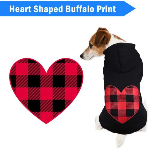 Dog Hoodie Sweater for Dogs Pet Clothes Black Buffalo Plaid Warm and Soft Breathable Cozy(XL)