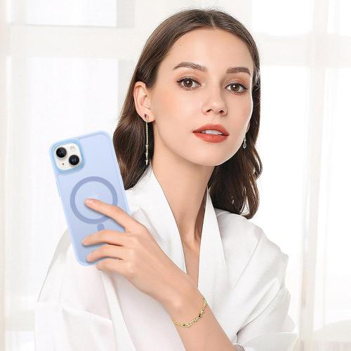 BENTOBEN Magnetic for iPhone 13 Case & iPhone 14 Case [Compatible with Magsafe] Translucent Matte Phone Case iPhone 13/14 Slim Thin Shockproof Women Men Protective Cover, Light Blue