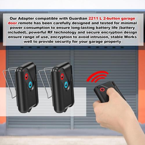 Kingdder 2 Pcs Garage Door Remote Compatible with Guardian 2211 L, Black