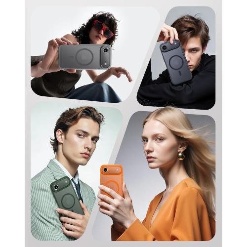 TOCOL for iPhone Air Case, Compatible with Magsafe, Full Camera Protection, Built-in Magnetic Ring, Drop Protection, Slim Thin Translucent Matte Phone Case for iPhone 17 Air (Black)