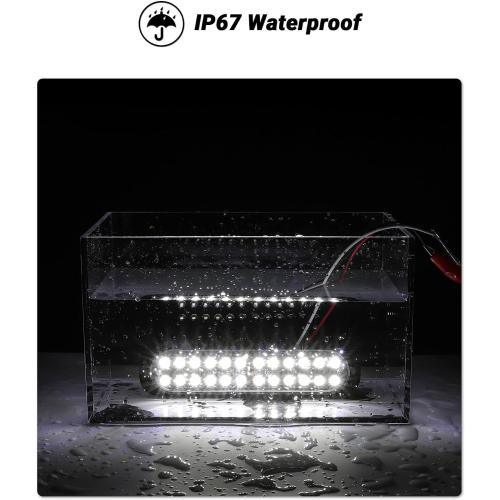 Aluminum Housing White 24LEDs Trailer Backup Reverse Light Surface Mount 7.5 inch Bar Strip Truck Bed Lights of Pickup Tractor Camper IP67 Waterproof 2Pcs