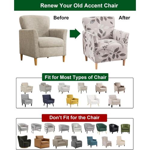 CRFATOP Stretch Mid Century Modern Armchair Slipcover 1-Piece Accent Chair Covers with Arms Soft Chair Slipcovers for Living Room Armchair Furniture Protector Office Reception Reading Sofa,A19