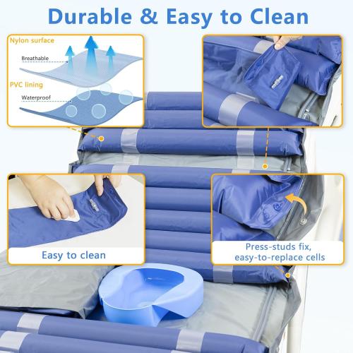 ‼️could be missing items ‼️Medical Alternating Pressure Relief Air Mattress Topper for Bedsore | Quiet Pump, Movable Door, Durable Twin Pad for Bedridden Patients in Long-Term, Home & Hospital