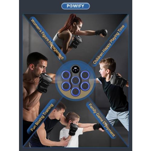 Music Boxing Machine for Adult, Wall Mounted Smart Bluetooth Boxing Music Machine, Ideas Gifts for Kids Women and Mens