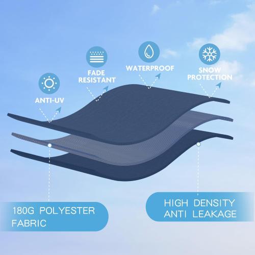 GREEN PARTY 13 ft Outdoor Patio Umbrella, Large Rectangular Table Umbrellas | Double-Sided, UV & Fade Resistant Canopy for Deck Poolside Garden Backyard, Market Umbrella with Crank & 1.5 Pole, Navy Blue
