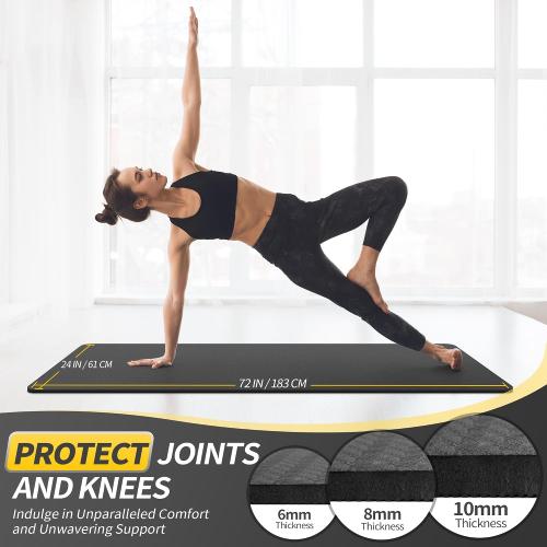CAMBIVO Yoga Mat for Women Men Kids, 1/3 & 1/4 & 2/5 Inch Extra Thick Yoga Mat Non Slip,  TPE Yoga Mats, Workout Mat with Carrying Strap for Yoga, Pilates and Floor Exercises
