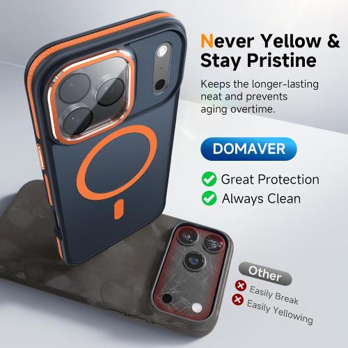 Magnetic 3 in 1 for iPhone 17 Pro Case, [Omni-Directional Protection] with 1x Screen Protector   1x Camera Cover, [Seamless Work with Magsafe] Shockproof Slim Thin Case for iPhone 17 Pro Cosmic Orange