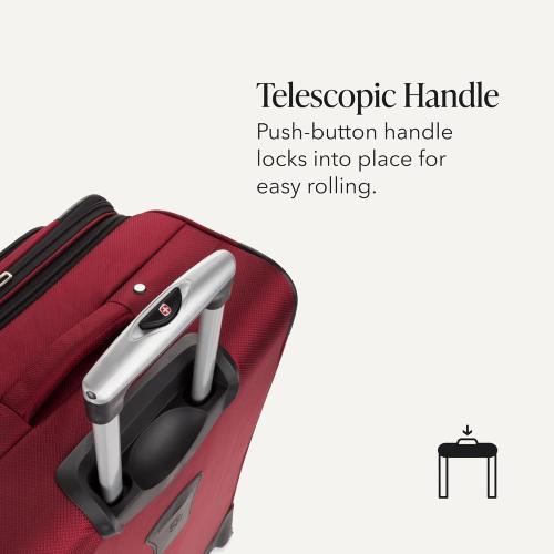 SWISSGEAR Sion Softside Expandable Spinner Luggage Durable Lightweight Travel Suitcase, Burgundy, Checked-Medium