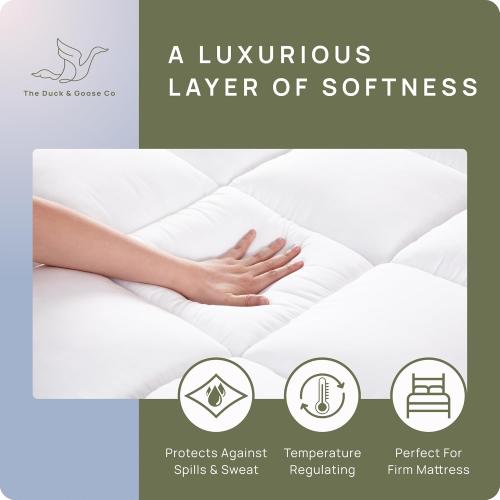 Extra Thick Fitted Mattress Topper - Queen Size | Soft & Cooling Pillow Top Mattress Pad & Protector | Bed Topper for Back Pain, Straps Stretch 6 to 22 Deep