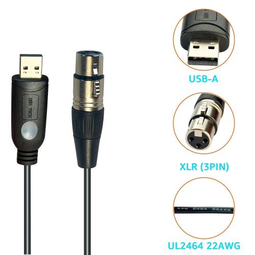 DSD TECH SH-AU20A USB to XLR Cable for Dynamic Microphones Such as Shure(5.9FT)