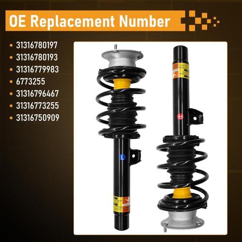 31316780197 Pair Front Strut Assembly with Coil Spring for 2006-2013 BMW 325xi 328i xDrive 328xi 330xi 335i 335i xDrive 335i xDrive E90 Series Replaces 31316780193