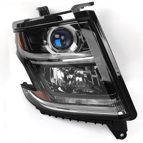 FIONE L&R Headlights Compatible with Chevy Tahoe/Suburban 2015-2020 LED DRL Halogen Headlamp Black Housing W/O Bulbs Headlamp Left Right Side
