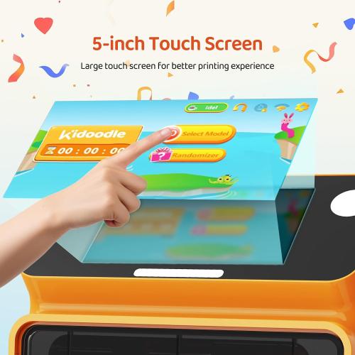 Kidoodle Mini 3D Printer for Kids & Beginners, 600mm/s High Speed Printing, Auto-Leveling/Child-Safe Design/5 Touch Screen, Pre-Assembled with Wi-Fi/App Control, Easy Setup for Home/School