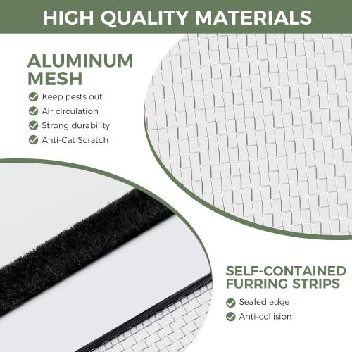 FLYZZZ Adjustable Window Screen (15.74H x 21-40W) 2-Pack White Adjustable Screens for Windows with Sturdy Aluminum Mesh– Horizontal Use Only