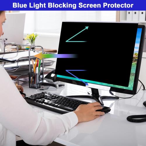 Hanging Computer Privacy Screen Protector for 23, 23.6, 23.8, 24 Inches for 16:9 Widescreen Monitor, Blue Light Blocking Screen Protector Computer Privacy Screen Filter Panel for Desktop Computer