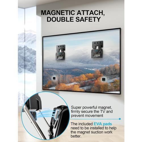 Ultra Slim TV Wall Mount Compatible with 14-80 Flat & Frame TVs Only, 0.3 Micro-Gap Low Profile TV Mount, Minimalist Look, Blends Any Interior, Hold up to 100Lbs