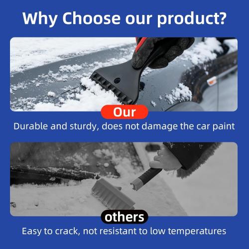 Extra Long Telescoping Car Snow Brush & Ice Scraper - Adjustable 35.2 to 51.57 Handle, Wide Bristles for SUV & Truck Windshields (Blue)